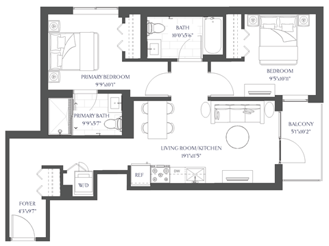 a floor plan of a house with bedrooms and a living room
